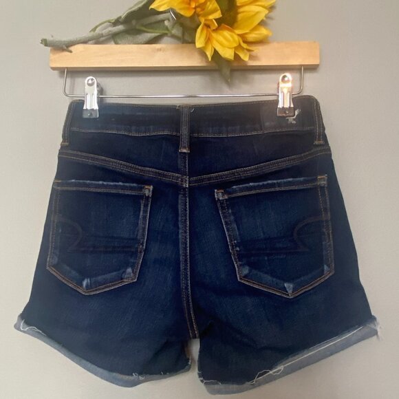 American Eagle Hi-Rise Shortie Cutoff/rolled  Shorts - Picture 2 of 5